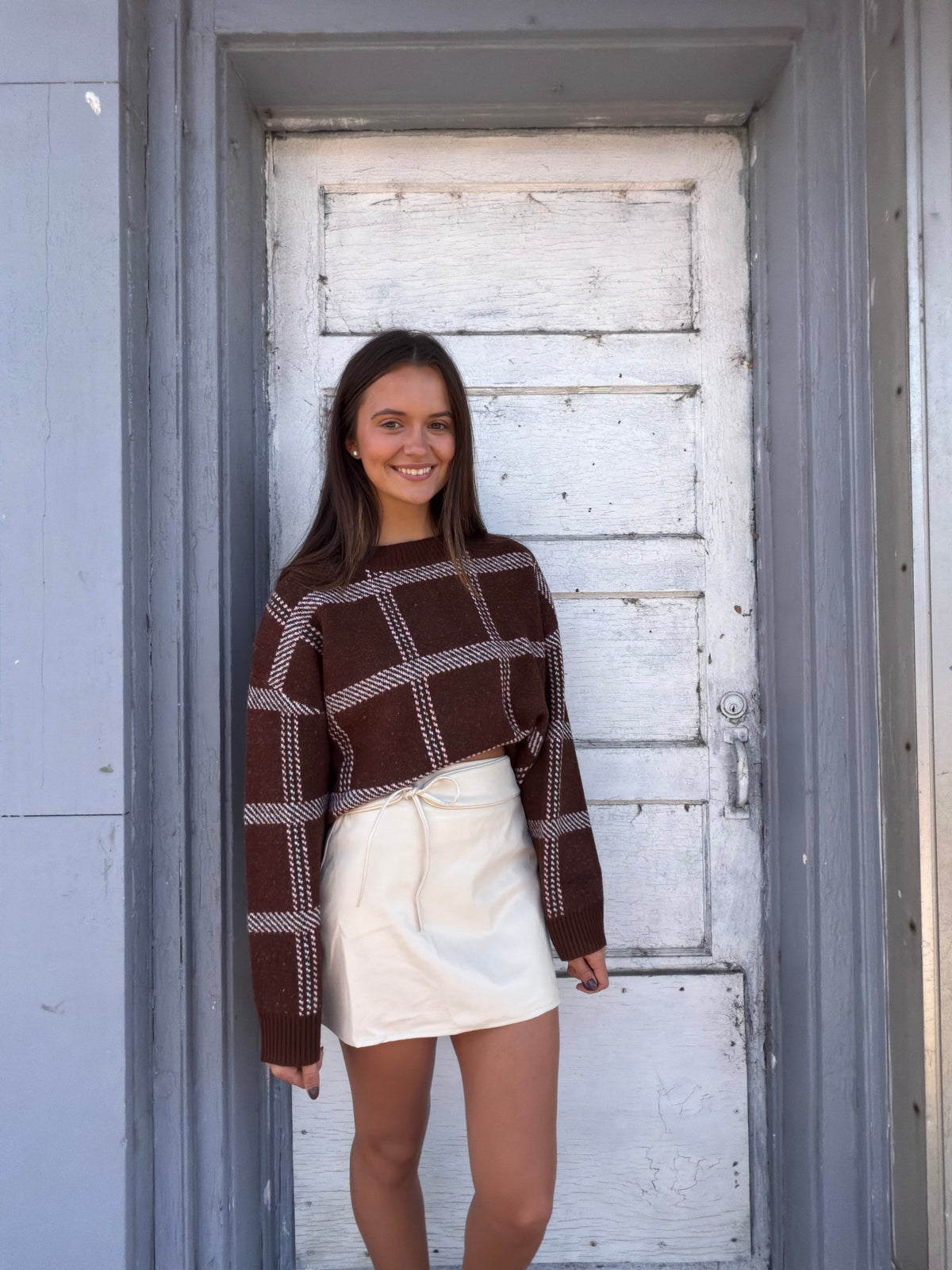 Maple Cream Skort Overlay Tie Detail