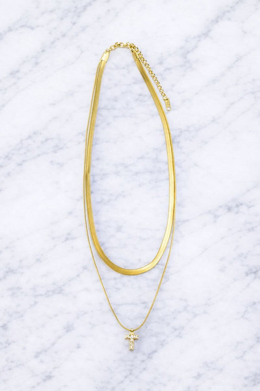 Sophia Double Layer "T" Initial Necklace