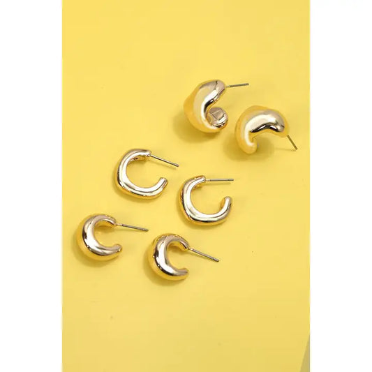 Nova set of 3 gold hoops