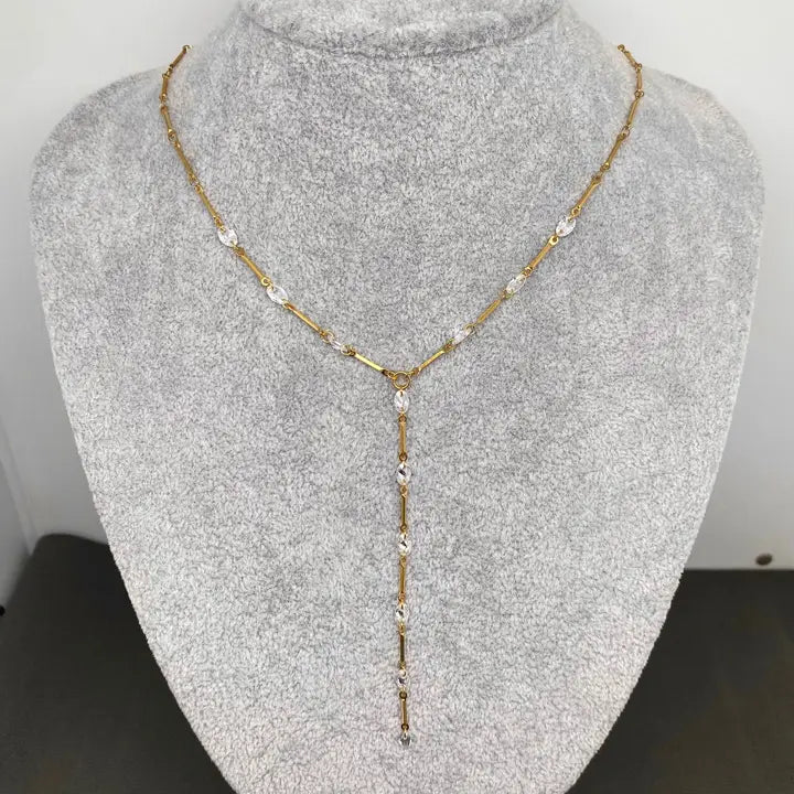 Wren Zircon Y-Neck Necklace