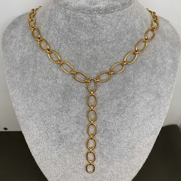 Wren Gold Plated Stainless Steel Y-Necklace Chain Necklace