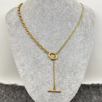 Wren 18K Gold Plated Stainless Steel  Buckle Lariat Chain