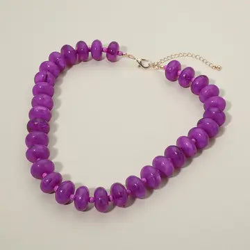 Goldie Purple Chunky Necklace