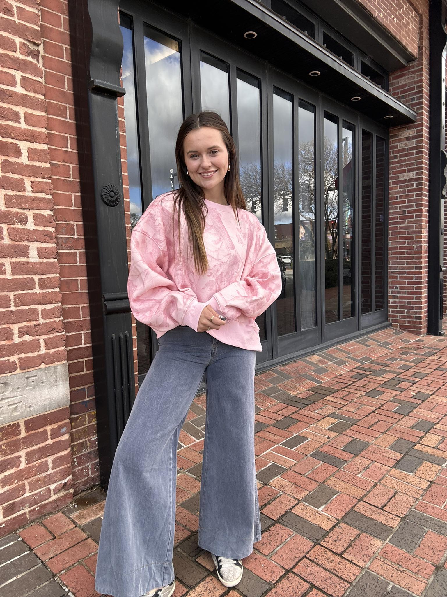 Sadie Pink Camo Crewneck