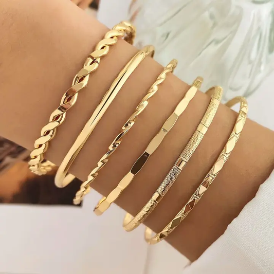 Avery Gold Bangle Set