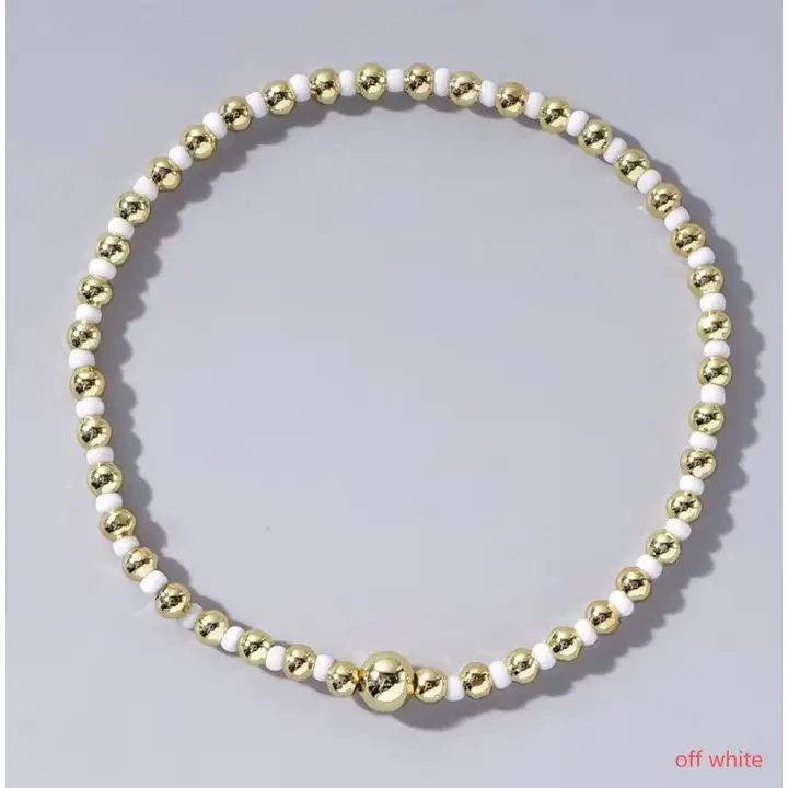 Avery Boho Off White Beaded Bracelet