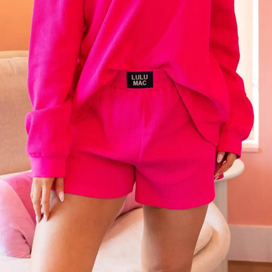 Lulu Mac Pink Waffle Shorts